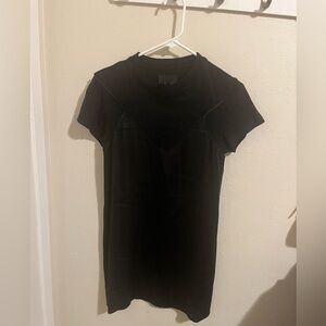 RtA Black Sheath Mini Dress Crew‎ Neck Short Sleeve